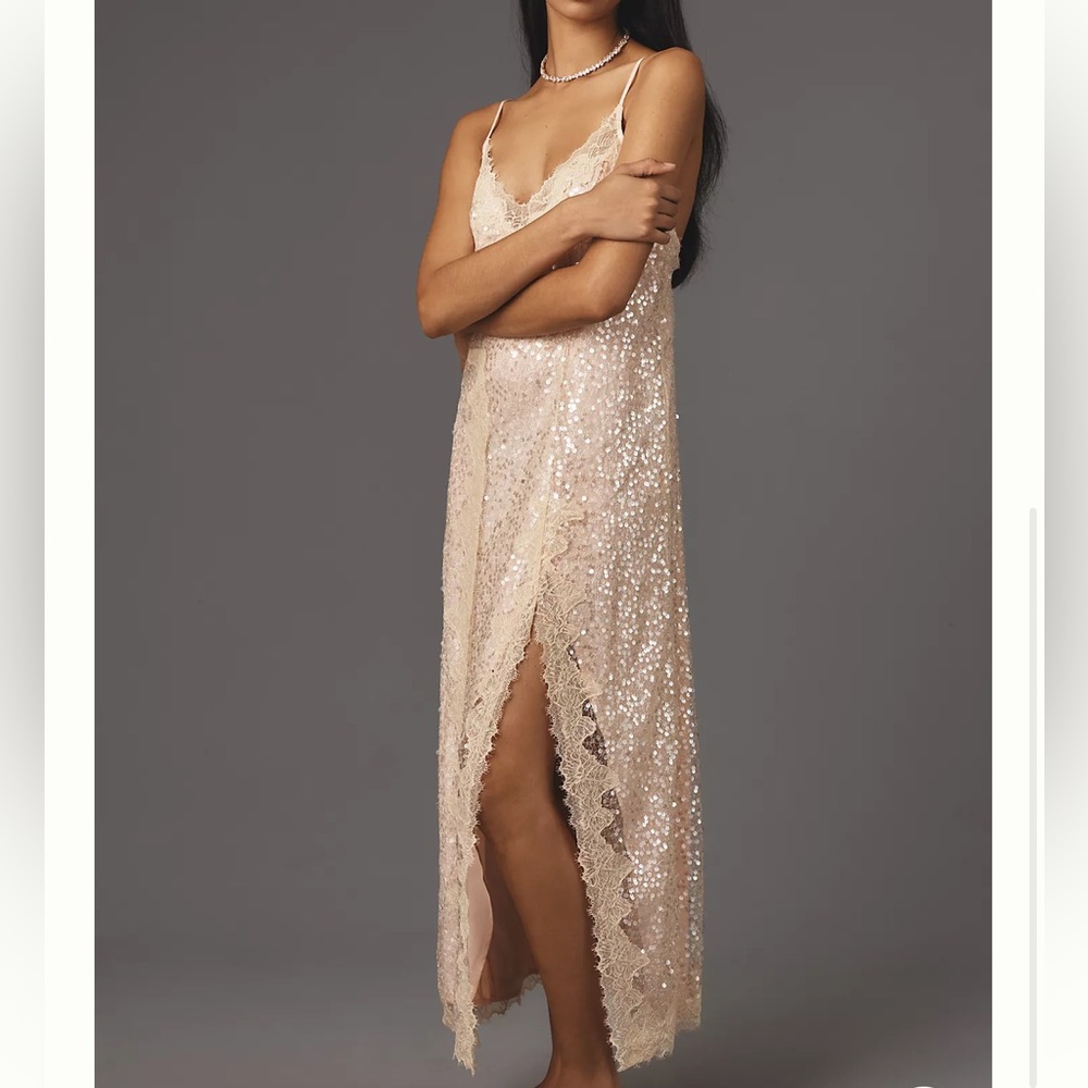 Sequin Lace Slip Dress